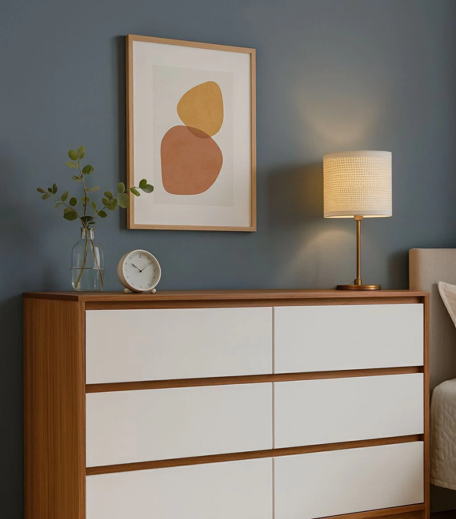 Cajonera blanco con paraiso 6 cajones