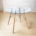 Mesa Eames circular vidrio 1.00 m