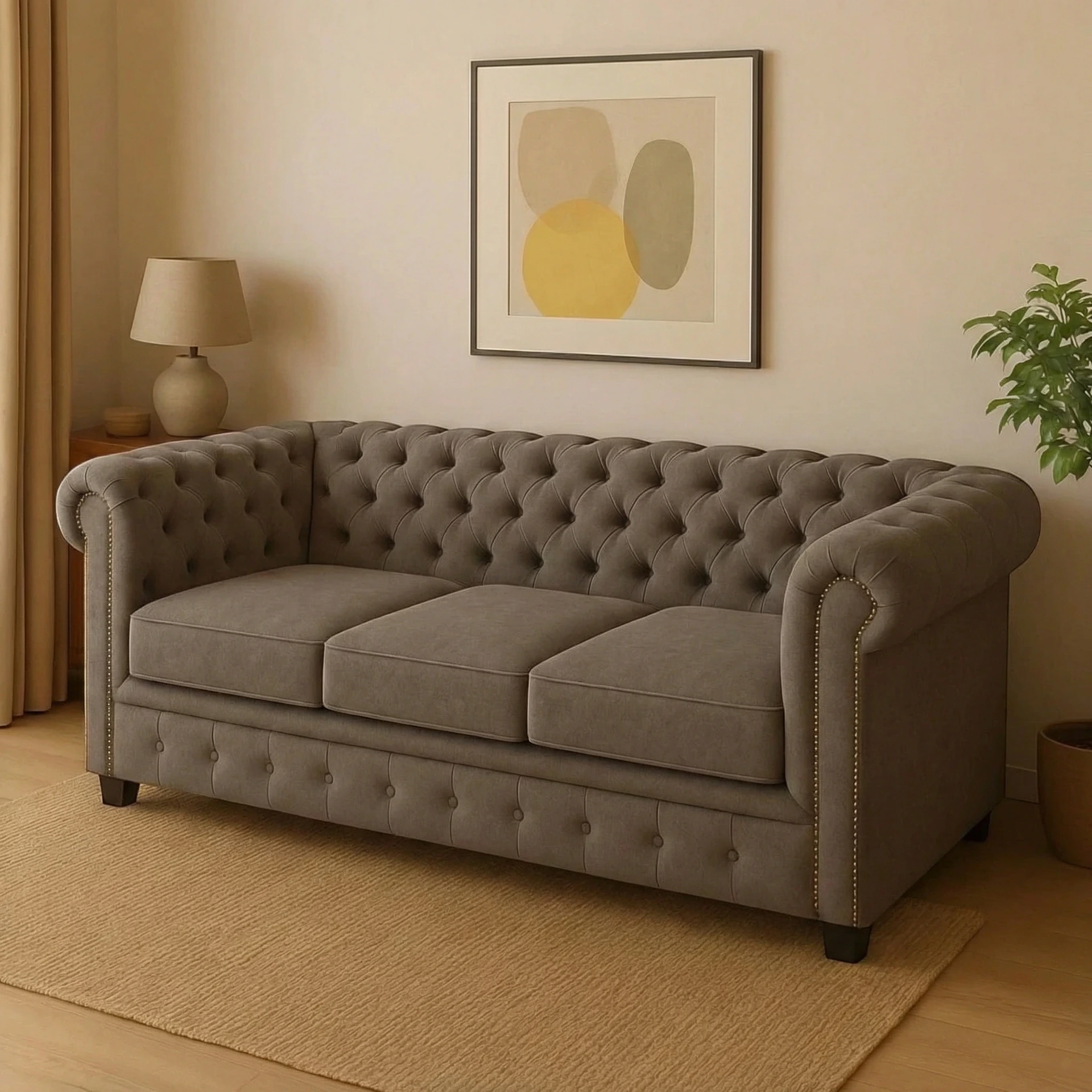 Sillón Chester (160x90, Antidesgarro Boss – Natural, Plateadas)