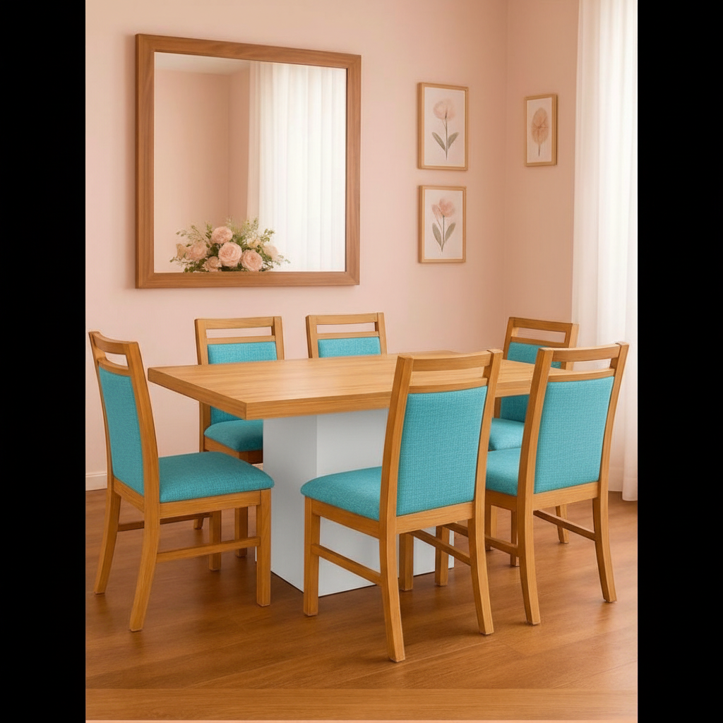 Mesa base central rectangular combinada paraiso/blanco (1.40)