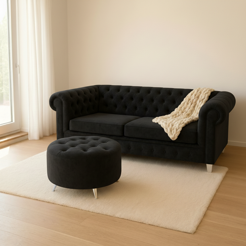 Camastro Chester Pana black pata metal Outlet