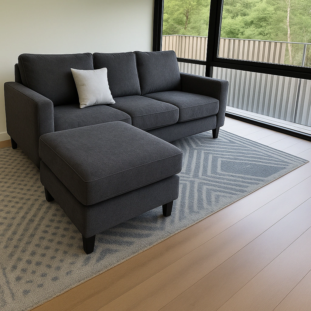 Sillon italiano (160x80, Pana cross – Black, Con apoyabrazos)